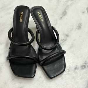 Black slip on, @3” heels by Express .